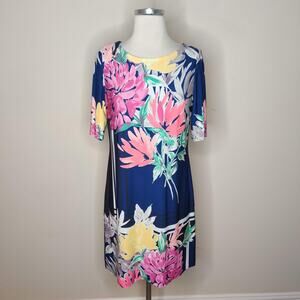 Eliza J Floral Dress Colorful Stretch Back Zipper